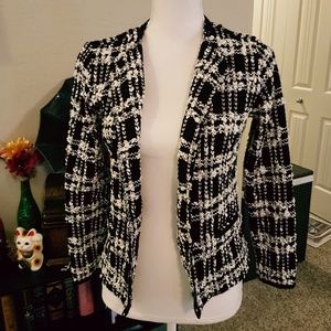 Black and White Textured Blazer